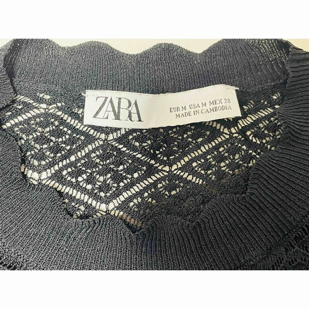 ZARA(ザラ)の美品ZARAレース編みニットGUシースルー2wayカットソー2点 レディースのトップス(ニット/セーター)の商品写真