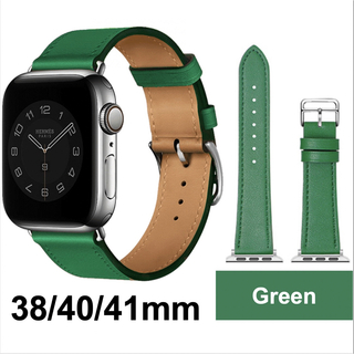 Apple Watch バンド 合皮 38/40/41mm　グリーン(腕時計)