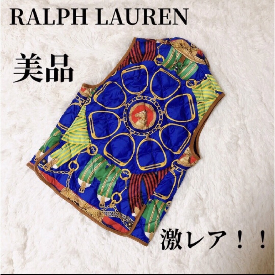 Ralph Lauren(ラルフローレン)のラルフローレン Ralph Lauren ダウンベスト ビッグポニー 金具 総柄 メンズのジャケット/アウター(ダウンベスト)の商品写真