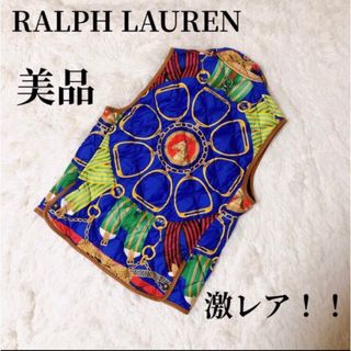 ラルフローレン(Ralph Lauren)のラルフローレン Ralph Lauren ダウンベスト ビッグポニー 金具 総柄(ダウンベスト)