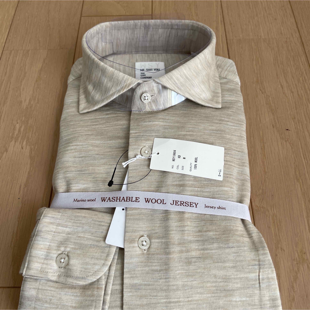 THE SUIT COMPANY(スーツカンパニー)のスーツカンパニー　長袖ドレスシャツ　ウールジャージー素材　サイズM39-84 メンズのトップス(シャツ)の商品写真