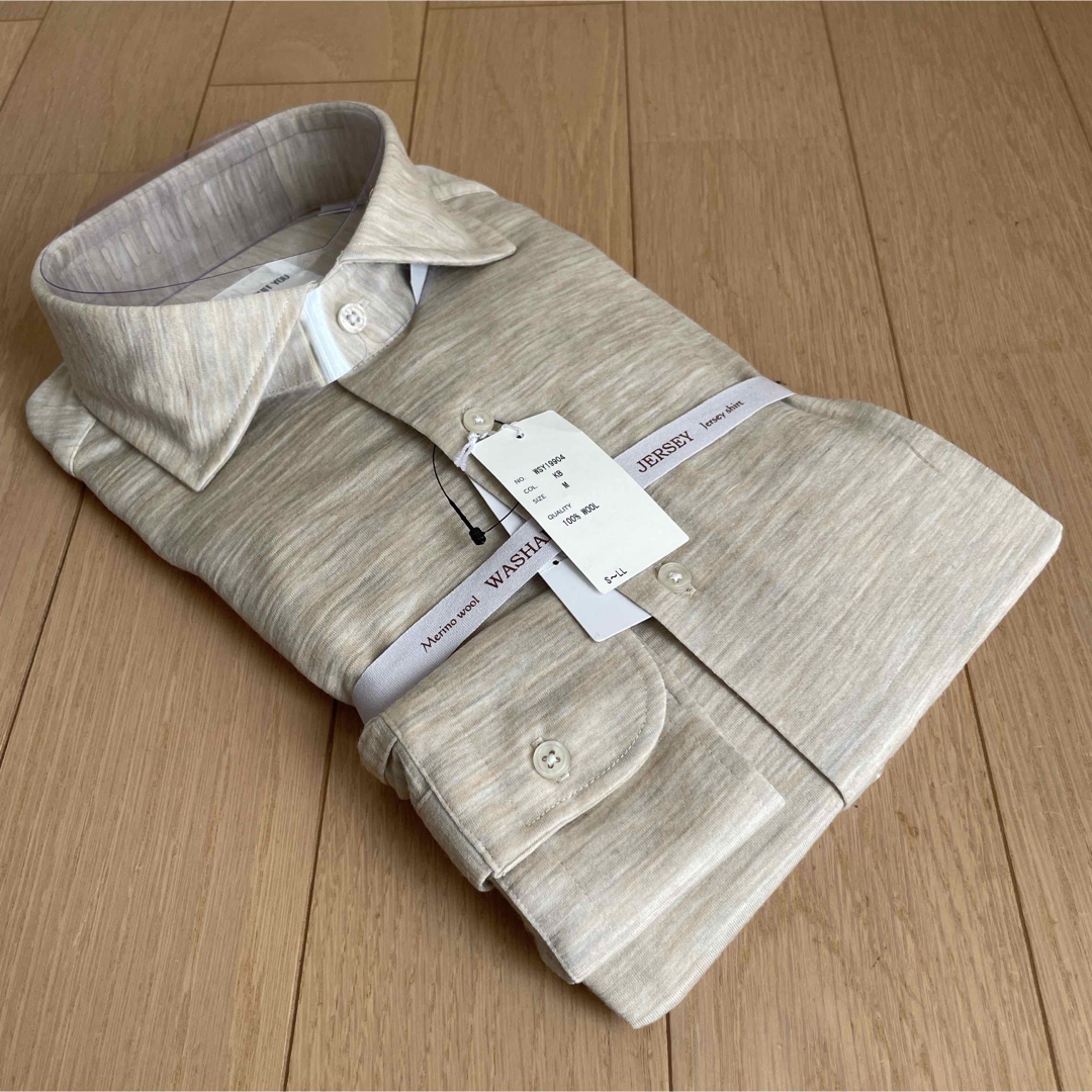 スーツカンパニー　長袖ドレスシャツ　ウールジャージー素材　サイズM39-84 | フリマアプリ ラクマ