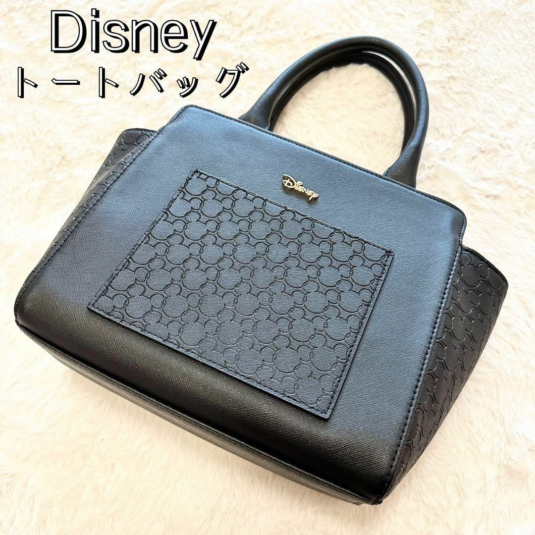 Disney(ディズニー)の【美品】Disney⭐️トートバッグ⭐️レザー⭐️黒⭐️ レディースのバッグ(トートバッグ)の商品写真