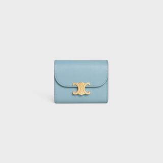 セリーヌ(celine)のスモールウォレット トリオンフ / シャイニーカーフスキン カリフォルニアブルー(財布)