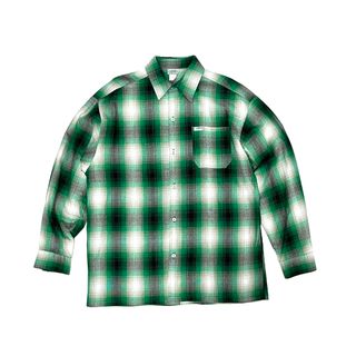 CALTOP - XL 緑 CALTOP キャルトップ 長袖チェック シャツ オンブレ