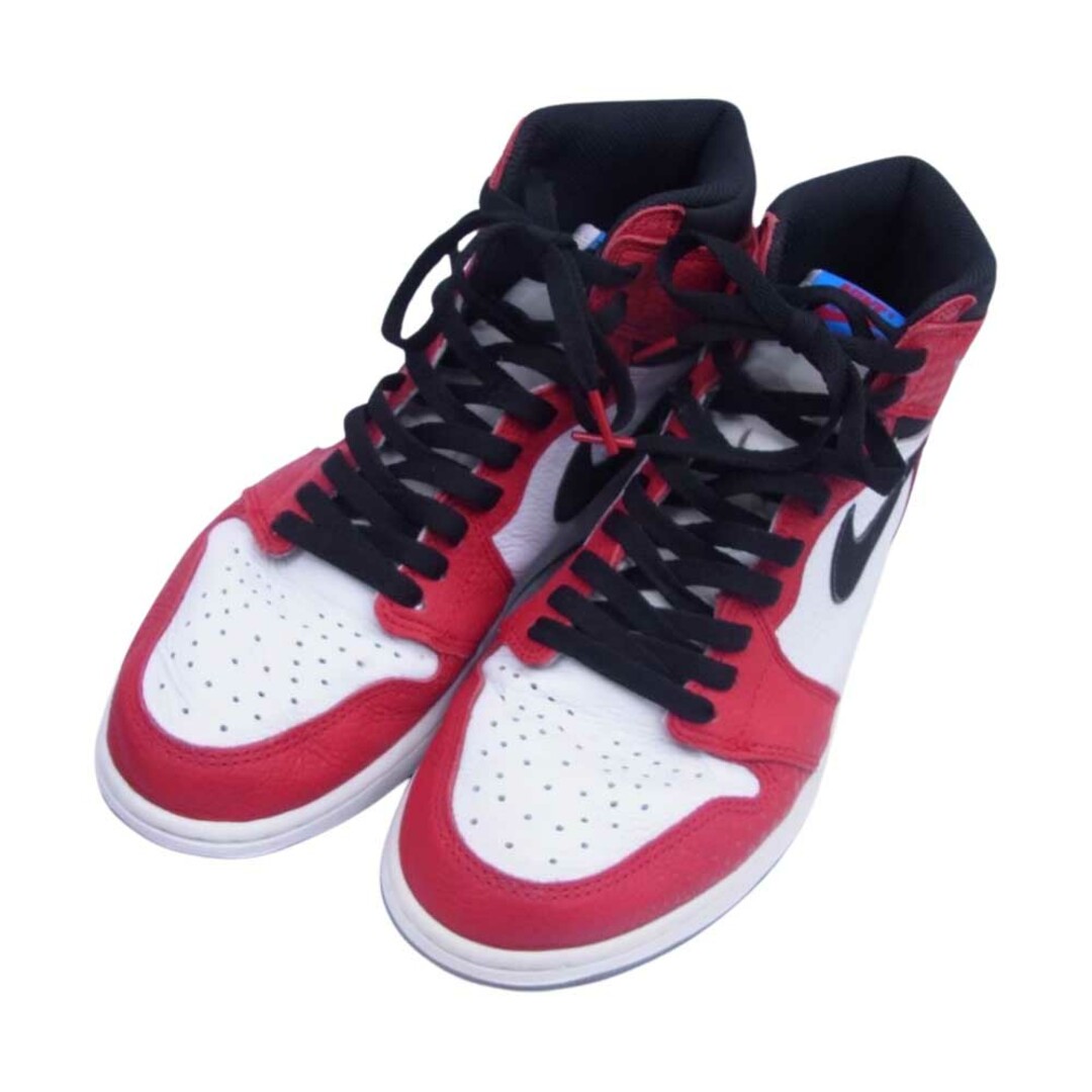 NIKE ナイキ スニーカー 555088-602 Spiderman Air Jordan 1 Origin Story スパイダーマン エアジョーダン ハイカット スニーカー ホワイト系 レッド系 27.5cm