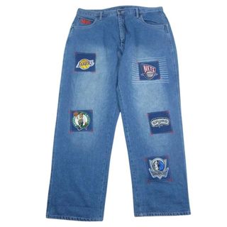 デニムパンツ NBA 90s オールスター ワイド バギー デニム パンツ ロゴワッペン インディゴブルー系 38【中古】(その他)