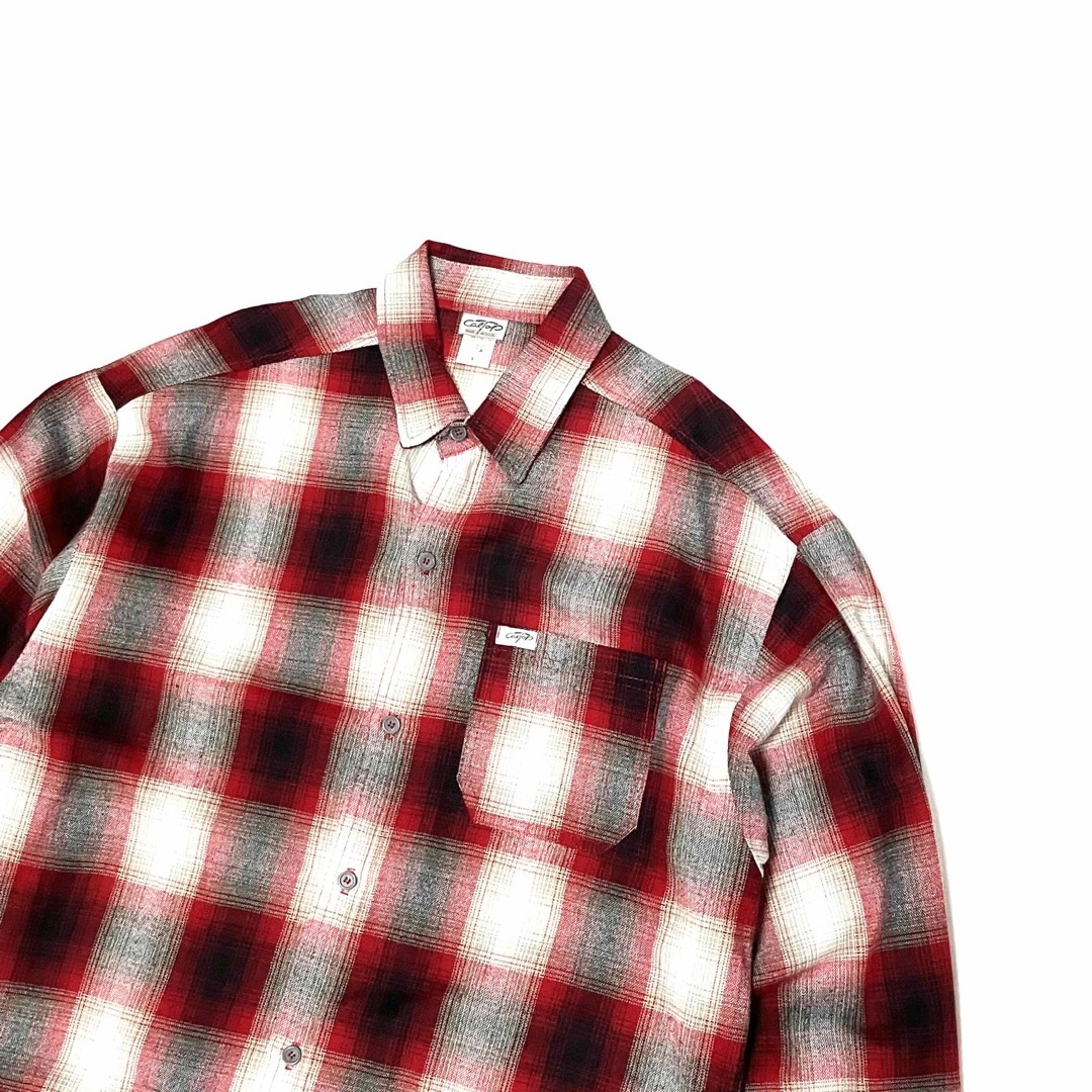 CALTOP(カルトップ)のXL 赤 CALTOP キャルトップ 長袖チェック シャツ オンブレ アメリカ製 メンズのトップス(シャツ)の商品写真