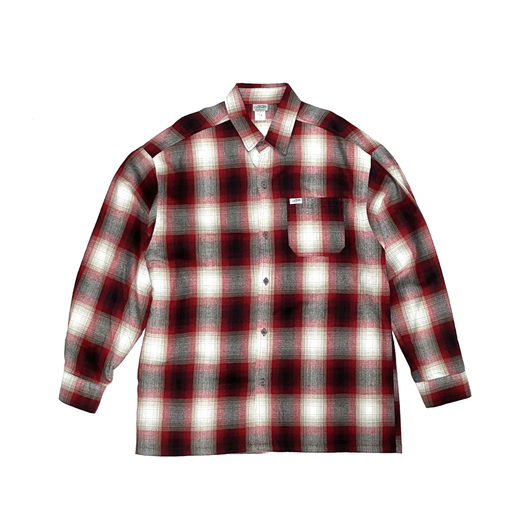 CALTOP(カルトップ)のXL 赤 CALTOP キャルトップ 長袖チェック シャツ オンブレ アメリカ製 メンズのトップス(シャツ)の商品写真