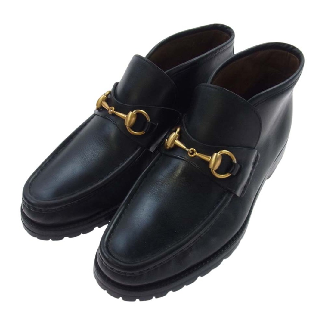 Gucci - GUCCI グッチ ブーツ 114 0067 ホースビット レザー チャッカ ブーツ シューズ Vibram Sole