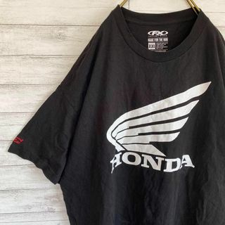 ホンダHONDA Tシャツ半袖企業ロゴウイングマーク羽バイクビッグロゴ古着2XL(Tシャツ/カットソー(半袖/袖なし))