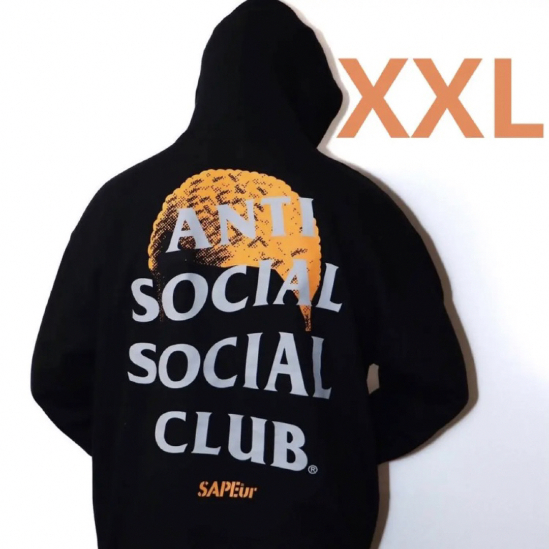 ASSC×SAPEur Hoodie(XL)ブラック×オレンジ