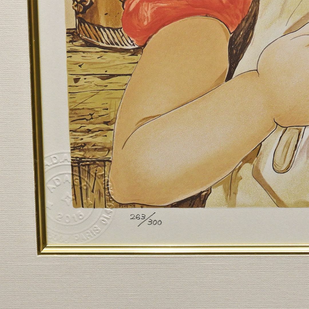 縦28cm×横21cm作品状態藤田嗣治 フォークを持つ少女 人物画 女の子 巨匠 新品 版画 絵画 真作保証