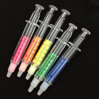注射器型蛍光ペン☆5本セット(その他)