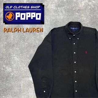 ラルフローレン(Ralph Lauren)のラルフローレン☆ワンポイント刺繍ロゴチノボタンダウンシャツ チャコールブラック系(シャツ)