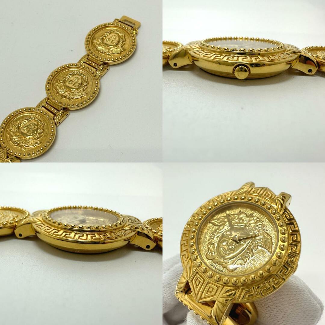 Gianni Versace(ジャンニヴェルサーチ)のジャンニ・ヴェルサーチ Gianni Versace コインウォッチ 7008002 メデューサ クオーツ 腕時計 GP ゴールド 美品 メンズの時計(腕時計(アナログ))の商品写真