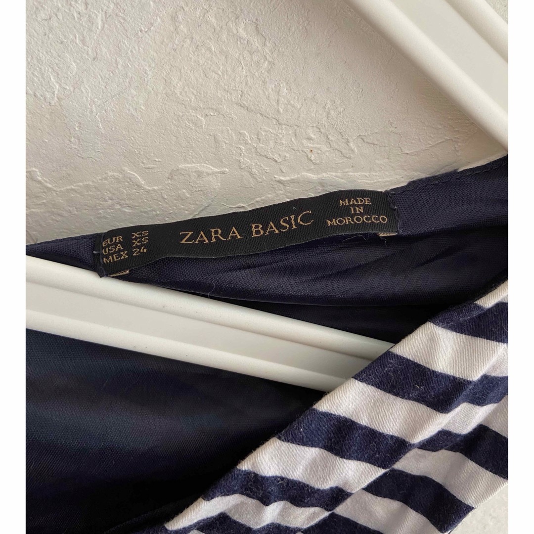 ZARA(ザラ)のZARA ザラ ノースリーブ ワンピース ボーダー サイズXS レディースのワンピース(ミニワンピース)の商品写真