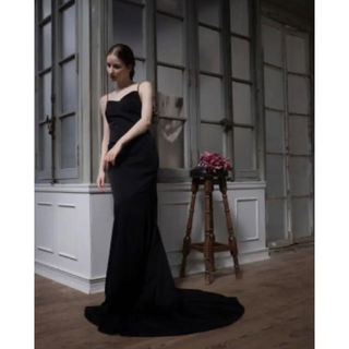 キャミソールドレス　ブラック　dress production(ウェディングドレス)