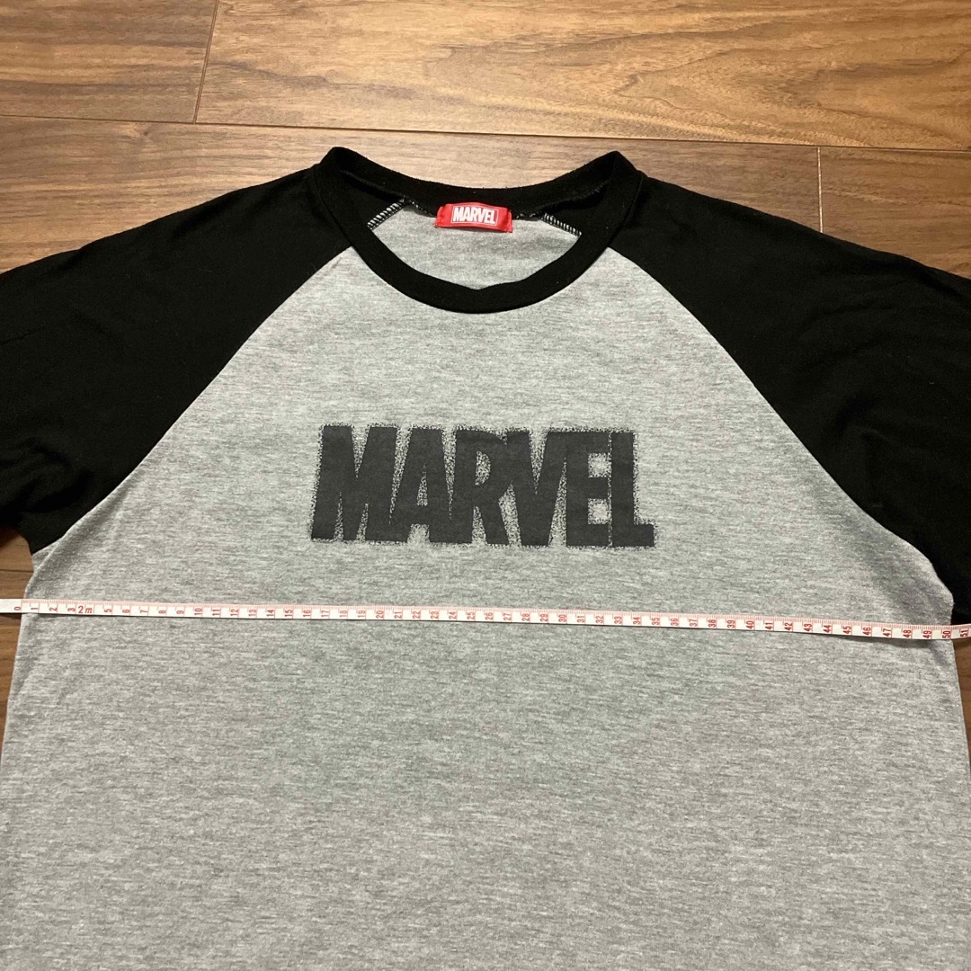 MARVEL(マーベル)のMARVEL  七分袖ラグランロンＴ グレー×黒 M メンズのトップス(Tシャツ/カットソー(七分/長袖))の商品写真