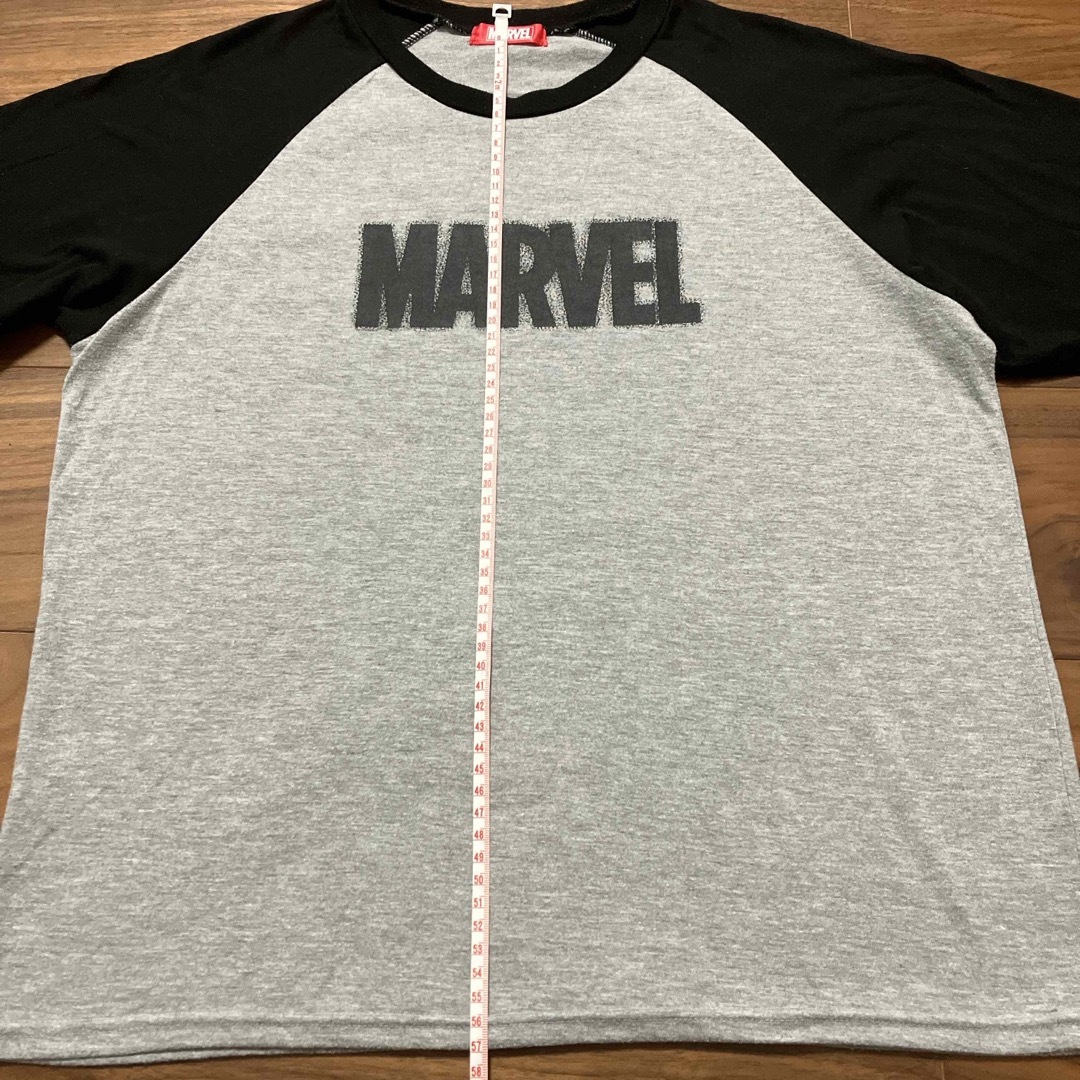 MARVEL(マーベル)のMARVEL  七分袖ラグランロンＴ グレー×黒 M メンズのトップス(Tシャツ/カットソー(七分/長袖))の商品写真