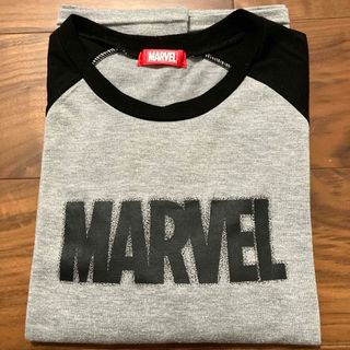 マーベル(MARVEL)のMARVEL  七分袖ラグランロンＴ グレー×黒 M(Tシャツ/カットソー(七分/長袖))