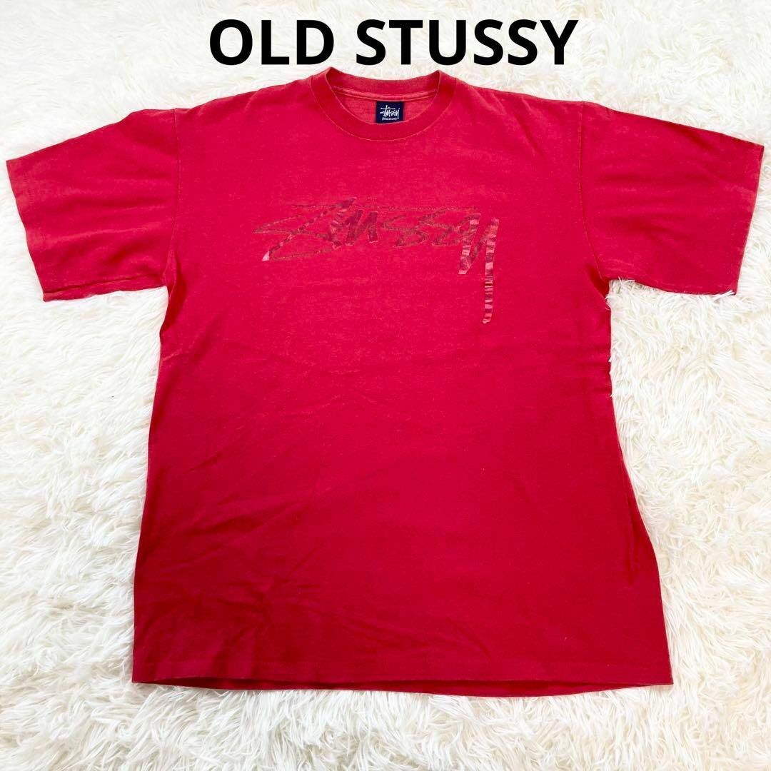 ステューシー　OLD STUSSY 90s Tシャツ　レッド　紺タグ　Mサイズ | フリマアプリ ラクマ