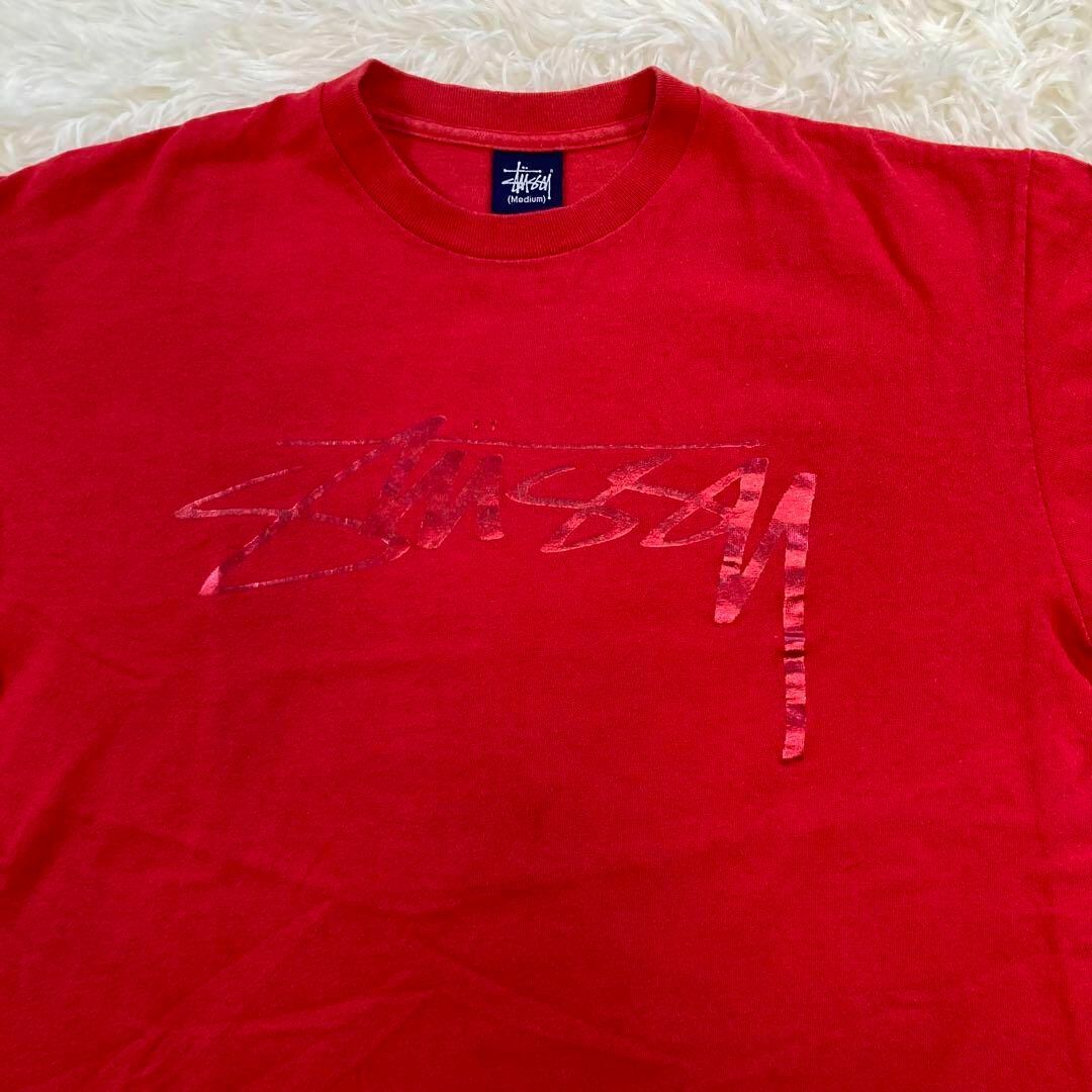 STUSSY - ステューシー OLD STUSSY 90s Tシャツ レッド 紺タグ Mサイズ