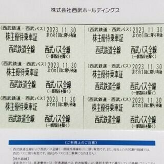 西武鉄道全線 西武バス全線 株主優待乗車証 6枚セット