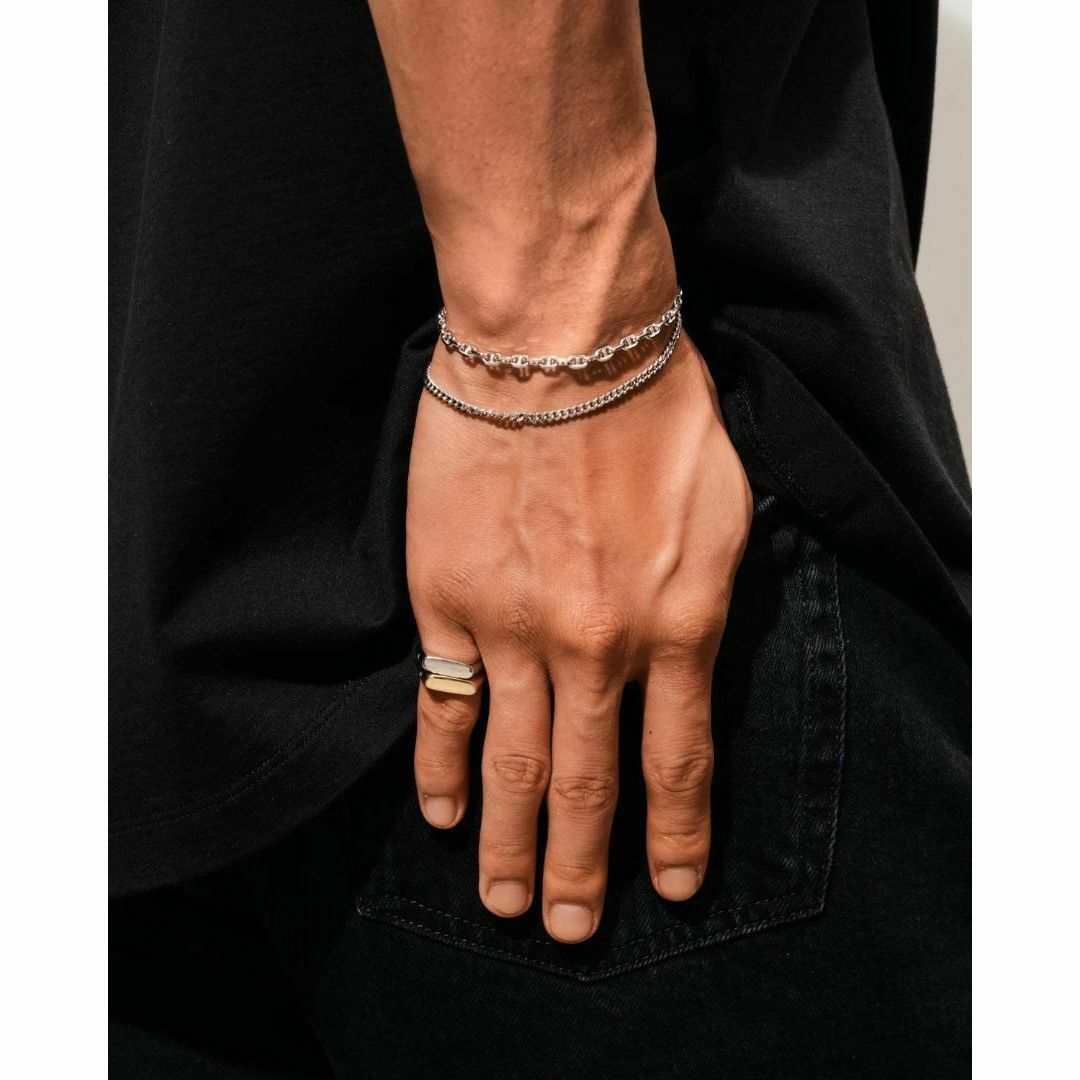 TOM WOOD(トムウッド)の新品格安 TOM WOOD Curb Bracelet M シルバー 6.5in メンズのアクセサリー(ブレスレット)の商品写真