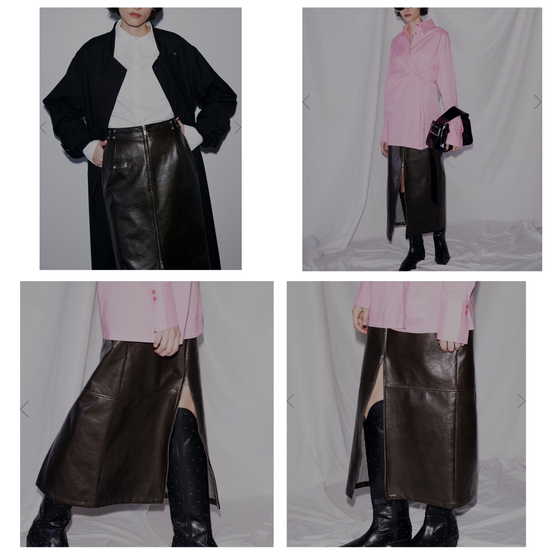 2WAY CRASH FAKE LEATHER SKIRT