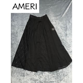 アメリヴィンテージ(Ameri VINTAGE)のAMERI アメリ フレアスカート ロング デザイン インナー付き レース切替(ロングスカート)