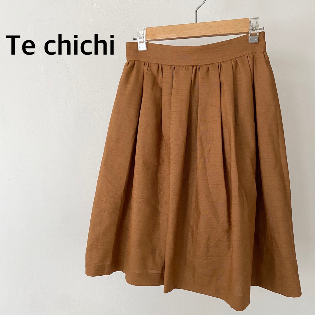 Techichi(テチチ)のTe chichi テチチ　ブラウン　膝丈スカート レディースのスカート(ひざ丈スカート)の商品写真