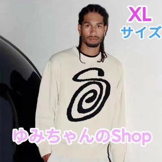 STUSSY Curly Logo  ニットセーター ユニセックス Mっ緑