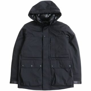 モンクレール(MONCLER)の極美品●23SS MONCLER モンクレール BAMUS ロゴワッペン付き フーデッド ライトダウンジャケット ブラック 2 イタリア製 正規品 メンズ(ダウンジャケット)