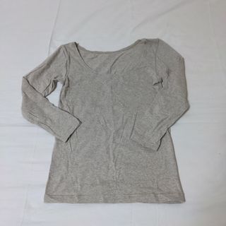 ムジルシリョウヒン(MUJI (無印良品))のMUJI 綿であったかＵネック八分袖Ｔシャツ 婦人(アンダーシャツ/防寒インナー)