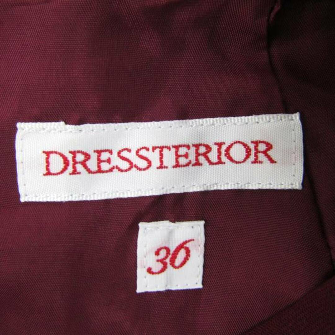 DRESSTERIOR(ドレステリア)のドレステリア ワンピース 七分袖 ウエスト切替 ひざ丈 日本製 セレモニー レディース 36サイズ ワインレッド DRESSTERIOR レディースのワンピース(その他)の商品写真