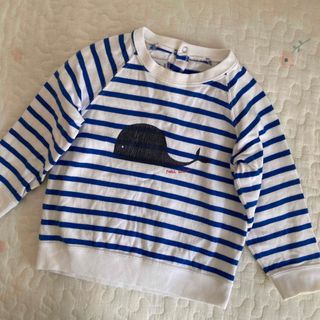 プチバトー(PETIT BATEAU)のプチバトー　ロンT 長袖　トレーナー　トップス　ボーダー　86 90(Tシャツ/カットソー)