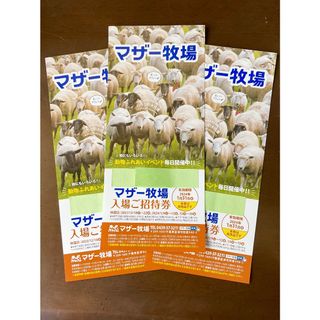 千葉県 マザー牧場 ◆ 入園券３枚セットです！◆ ’24 /１.31 迄(動物園)