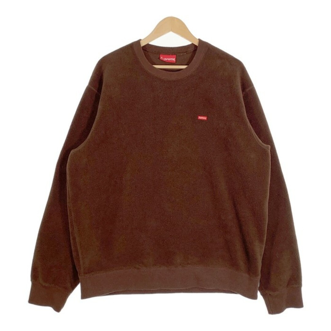 SUPREME シュプリーム 18AW Polartec Small Box Crewneck ポーラテック スモールボックスロゴ クルーネック トレーナー ブラウン Size L