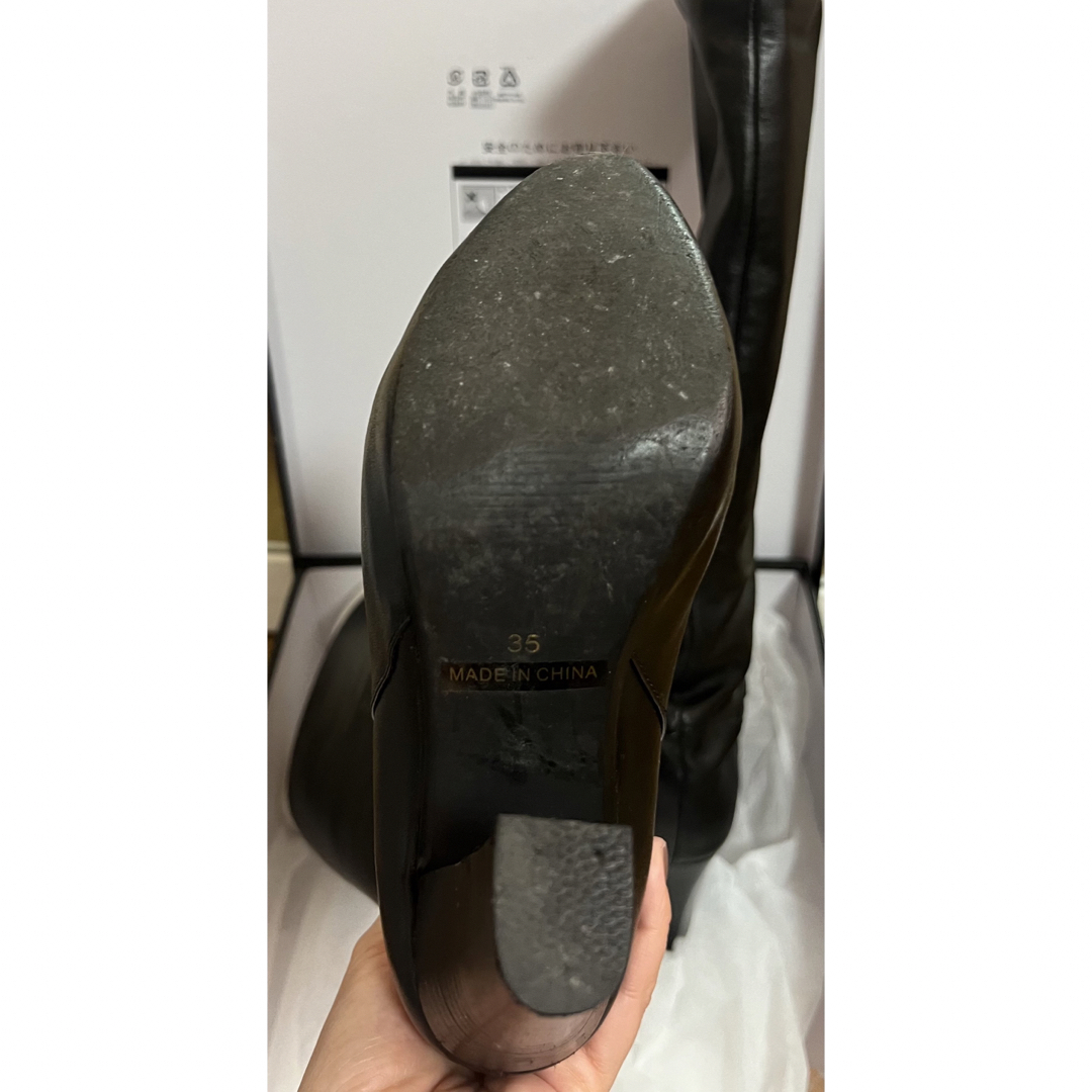 STUNNING LURE(スタニングルアー)のスタニングルアー　本革　ロングブーツ　サイズ35(23センチ相当)  ブラック レディースの靴/シューズ(ブーツ)の商品写真