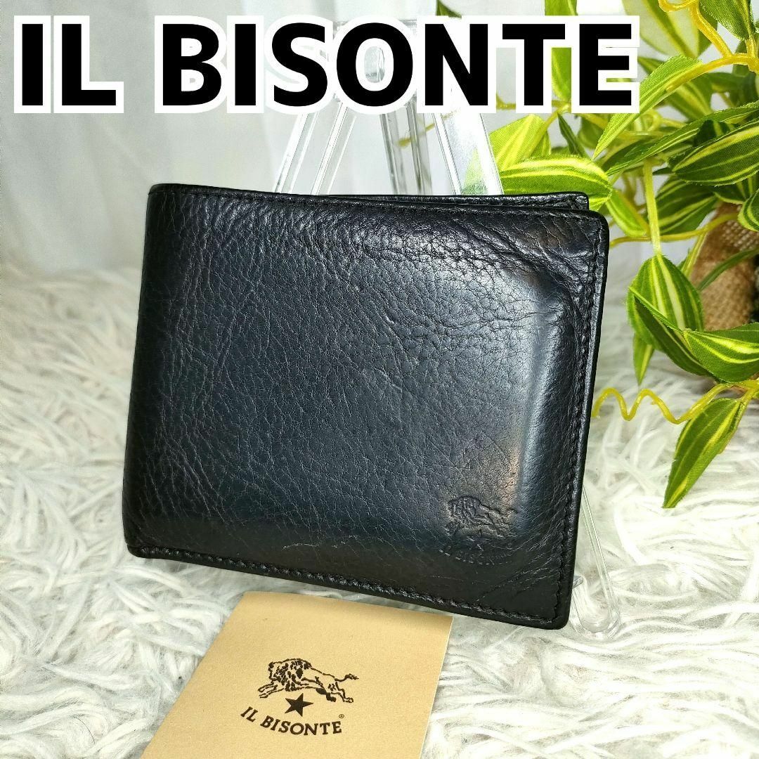 IL BISONTE - イルビゾンテ 二つ折り財布 ブラック レザー IL BISONTE