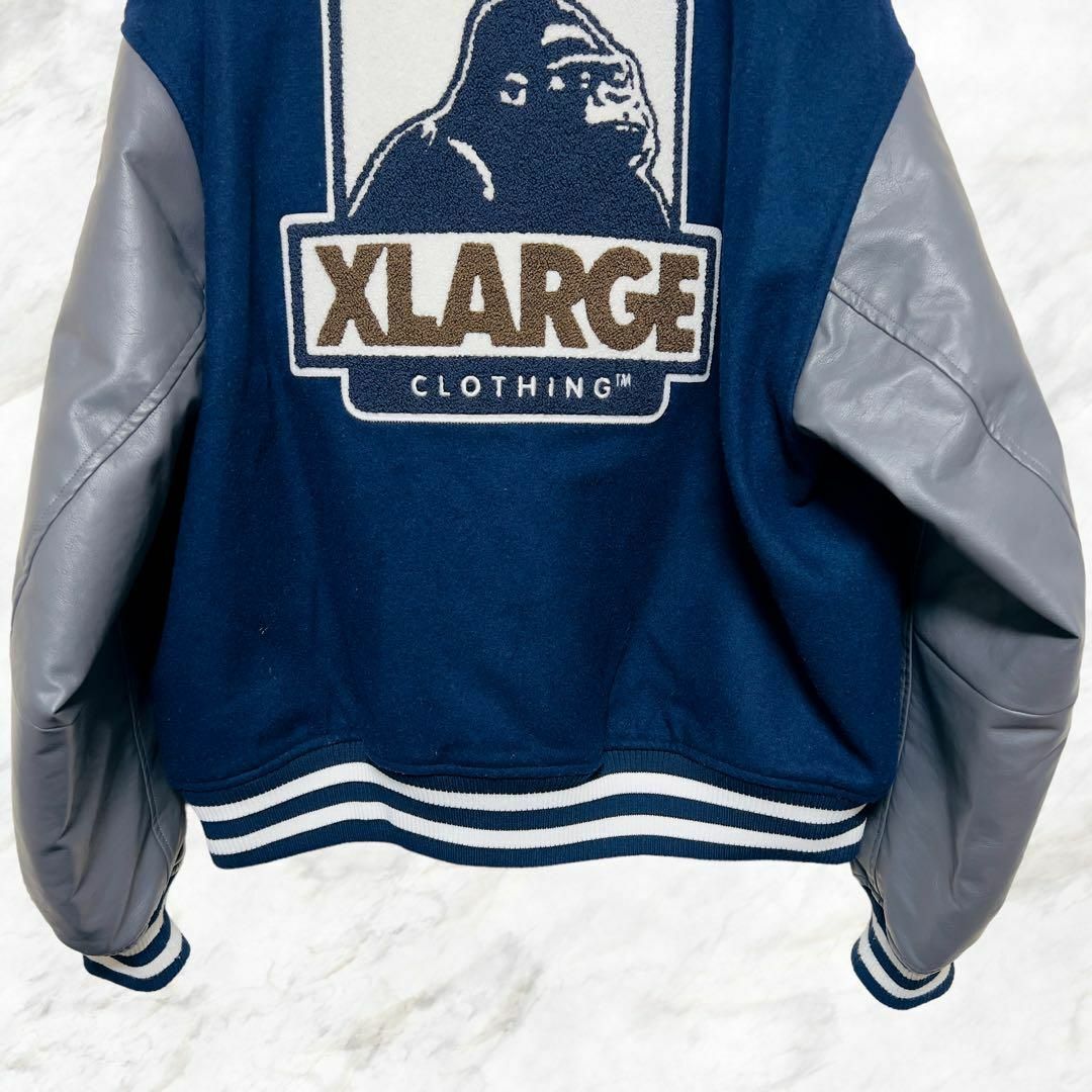 XLARGE   美品エクストララージ 袖切り替え パイルロゴ スタジャン