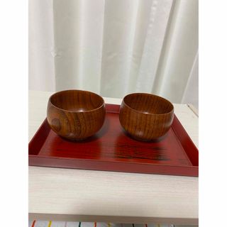 【新品未使用】ぐい呑みセット　漆器　粋な方へのプレゼント　クリスマス　冬支度(グラス/カップ)