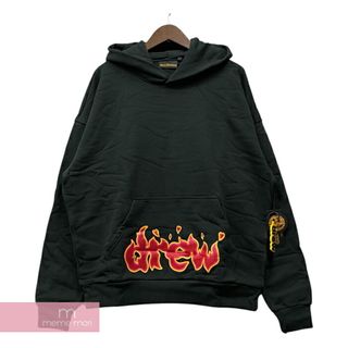 Drew House 2022AW Lit Drew Hoodie Black ドリューハウス リットドリューフーディ プルオーバーパーカー ロゴプリント ファイヤープリント ブラック サイズS【231001】【新古品】【me04】(パーカー)