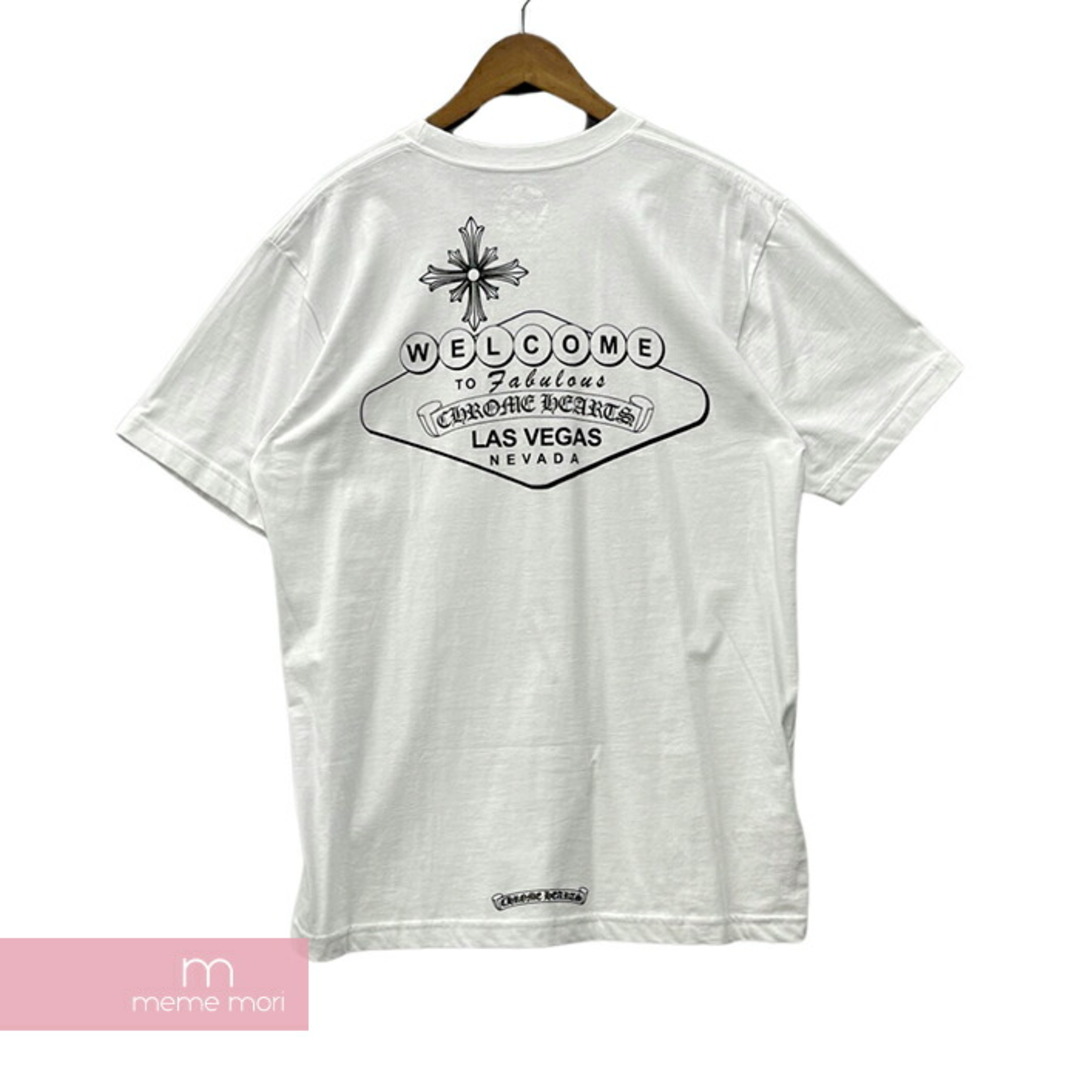 CHROME HEARTS Las Vegas Limited Tee クロムハーツ ラスベガスリミテッドTシャツ 半袖カットソー ポケT ラスベガス限定 ロゴプリント ホワイト サイズL 【231031】【新古品】【me04】Tシャツ/カットソー(半袖/袖なし)