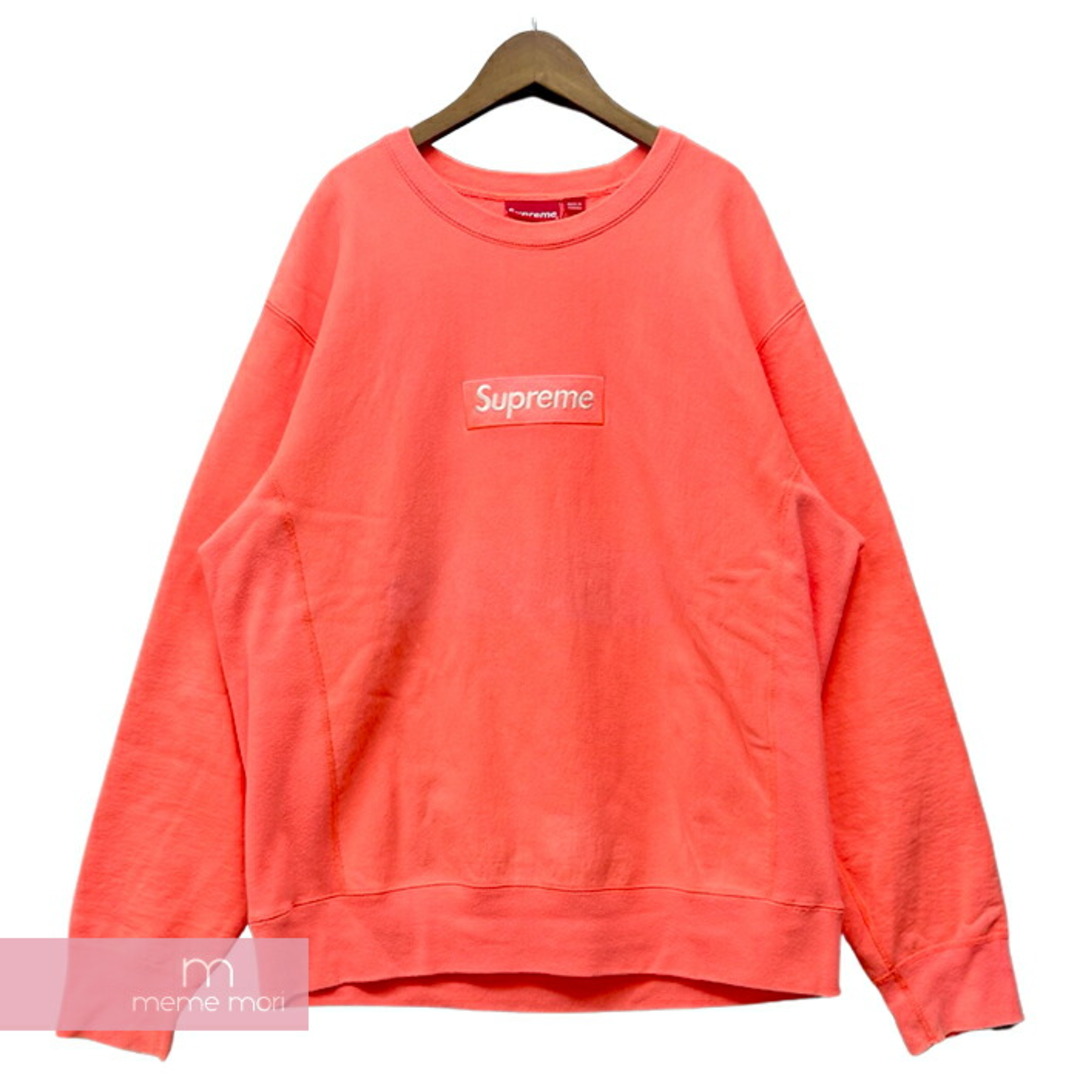 Supreme 2018AW Box Logo Crewneck Sweatshirt Fluorescent Pink シュプリーム ボックスロゴクルーネックスウェットシャツ フローセントピンク トレーナー ピンク サイズXL【231030】【-B】【me04】