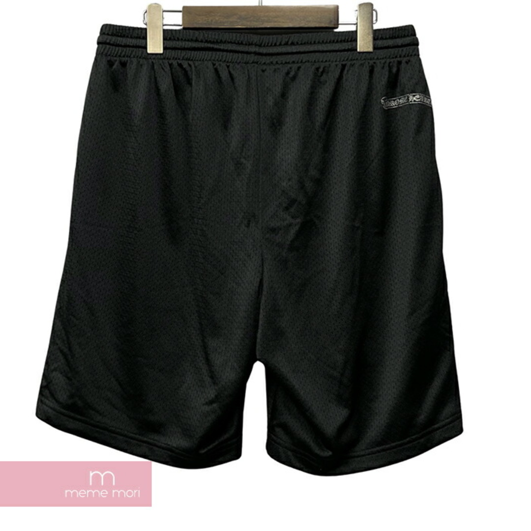 CHROME HEARTS Mesh Varsity Shorts クロムハーツ メッシュヴァーシティーショーツ ショートパンツ ナイロンハーフパンツ ロゴパッチ CHプリント ブラック サイズM【231101】【新古品】【me04】