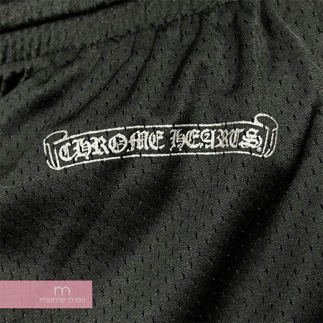 CHROME HEARTS Mesh Varsity Shorts クロムハーツ メッシュヴァーシティーショーツ ショートパンツ ナイロンハーフパンツ ロゴパッチ CHプリント ブラック サイズM【231101】【新古品】【me04】