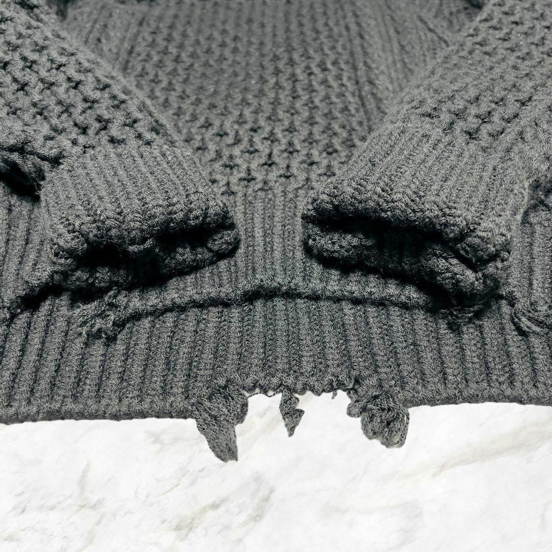 NEIGHBORHOOD(ネイバーフッド)のNEIGHBORHOOD SAVAGE CABLE SWEATER L ブラック メンズのトップス(ニット/セーター)の商品写真