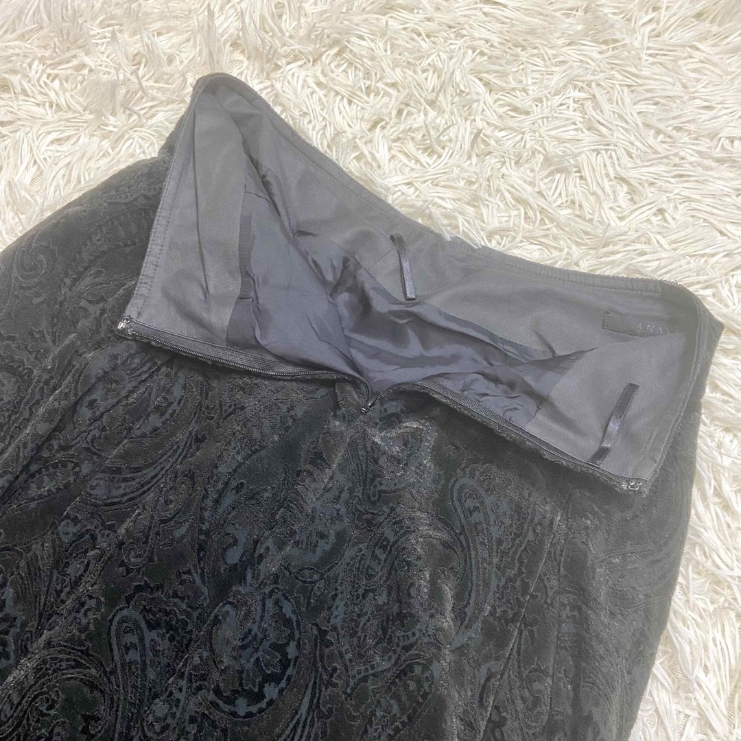 ANAYI(アナイ)のANAYI ブラック　スカート　スエード　花柄 レディースのスカート(ロングスカート)の商品写真